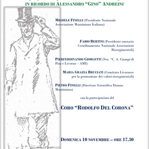 Evento 10 Novembre 2024 in ricordo dell’ Avv. Gino Alessandro Andreini presso la Domus Mazziniana di Pisa